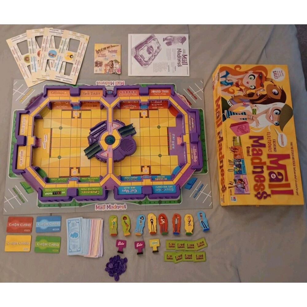 Milton Bradley Hasbro 2004 Electronic Talking Mall Madness Board Game Y2K
